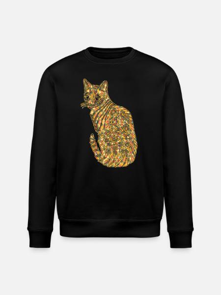 Bengal Cat Geometric - Stanley/Stella ROLLER Unisex Organic Sweatshirt - black
