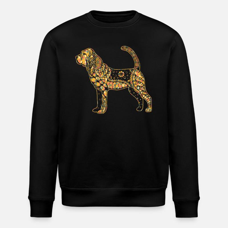 Bloodhound Geometric - Stanley/Stella ROLLER Unisex Organic Sweatshirt - black