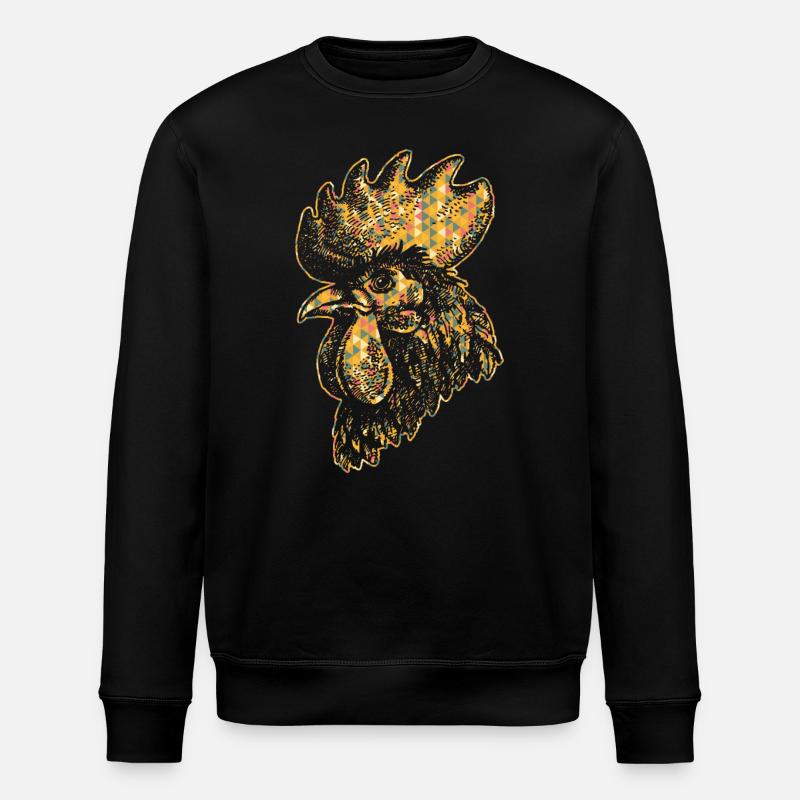 Chicken Geometric - Stanley/Stella ROLLER Unisex Organic Sweatshirt - black