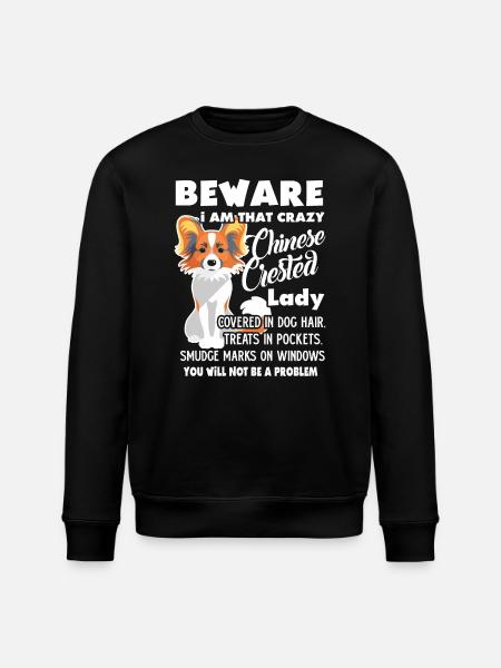 Chinese Crested Lady - Stanley/Stella ROLLER Unisex Organic Sweatshirt - black