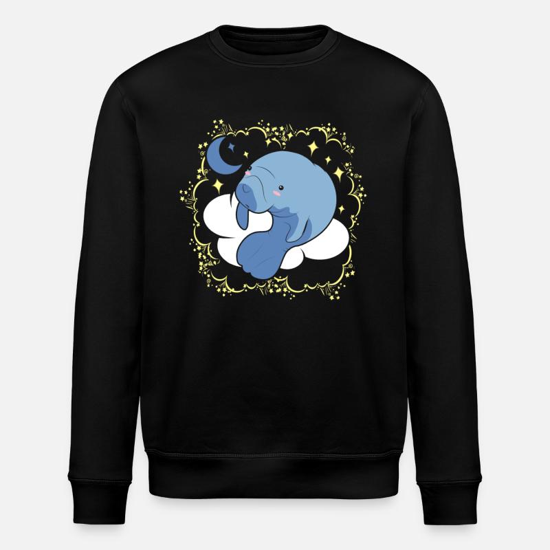 Funny Manatee Dreams - Stanley/Stella ROLLER Unisex Organic Sweatshirt - black