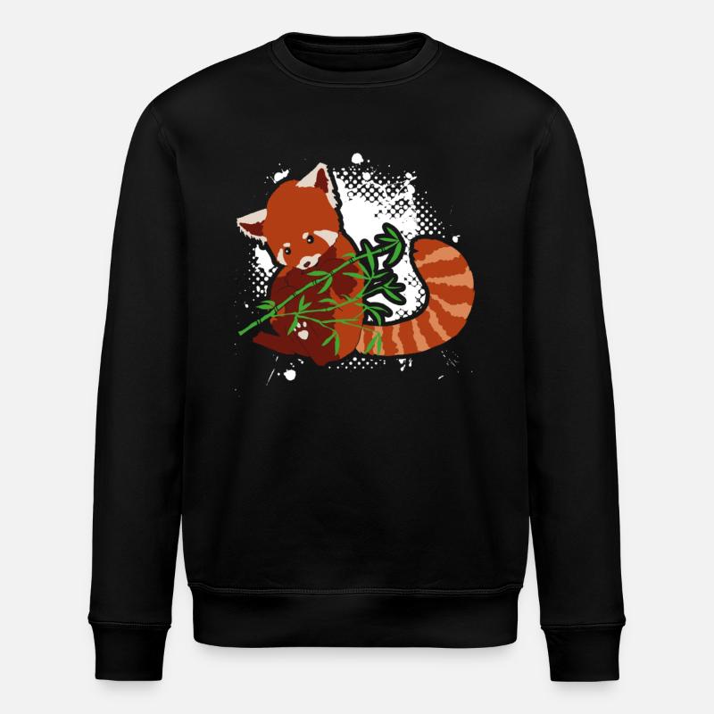 Red Panda Loves Bamboo - Stanley/Stella ROLLER Unisex Organic Sweatshirt - black