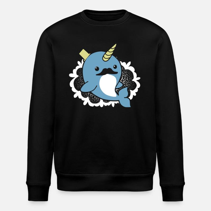 Funny Narwhal - Stanley/Stella ROLLER Unisex Organic Sweatshirt - black
