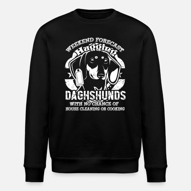 Hugging Dachshunds - Stanley/Stella ROLLER Unisex Organic Sweatshirt - black