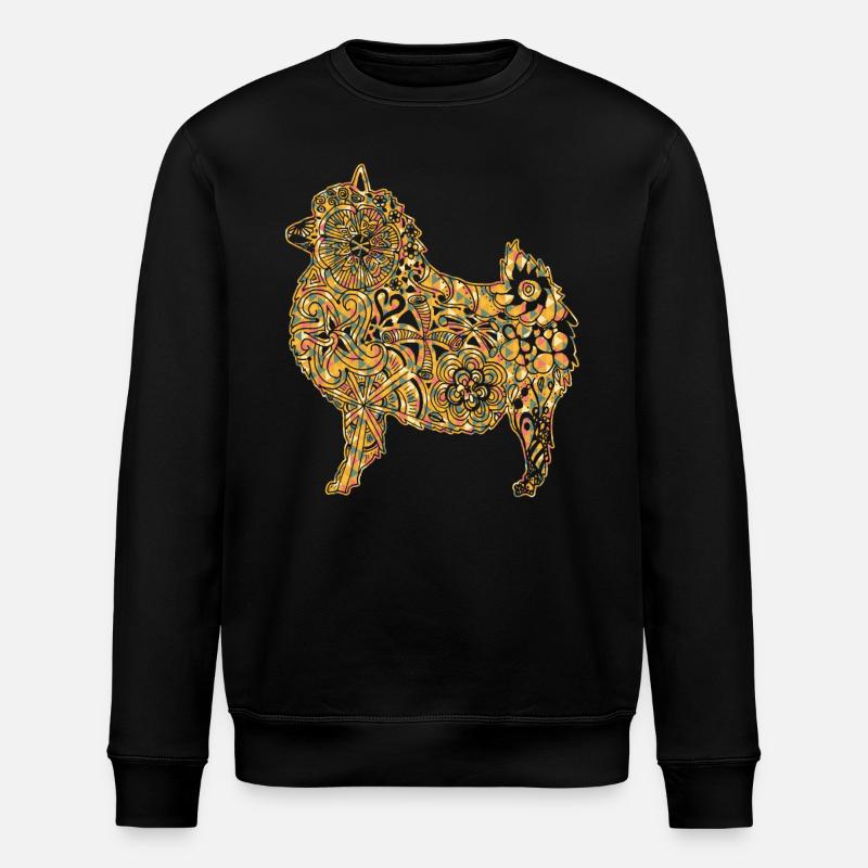 Keeshond Geometric - Stanley/Stella ROLLER Unisex Organic Sweatshirt - black