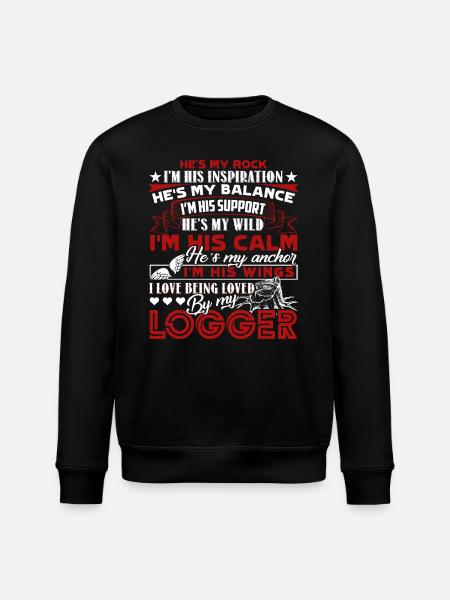 Logger Loved By My Logger - Stanley/Stella ROLLER Unisex Organic Sweatshirt - black