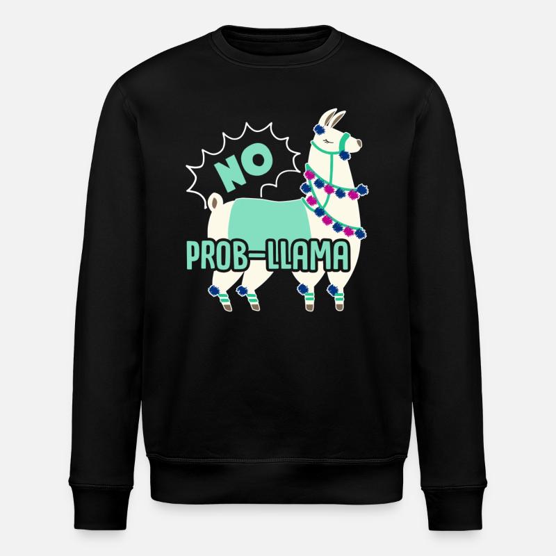 Llama No Prob Llama - Stanley/Stella ROLLER Unisex Organic Sweatshirt - black
