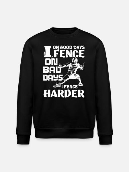 Fencing I Fence Harder - Stanley/Stella ROLLER Unisex Organic Sweatshirt - black