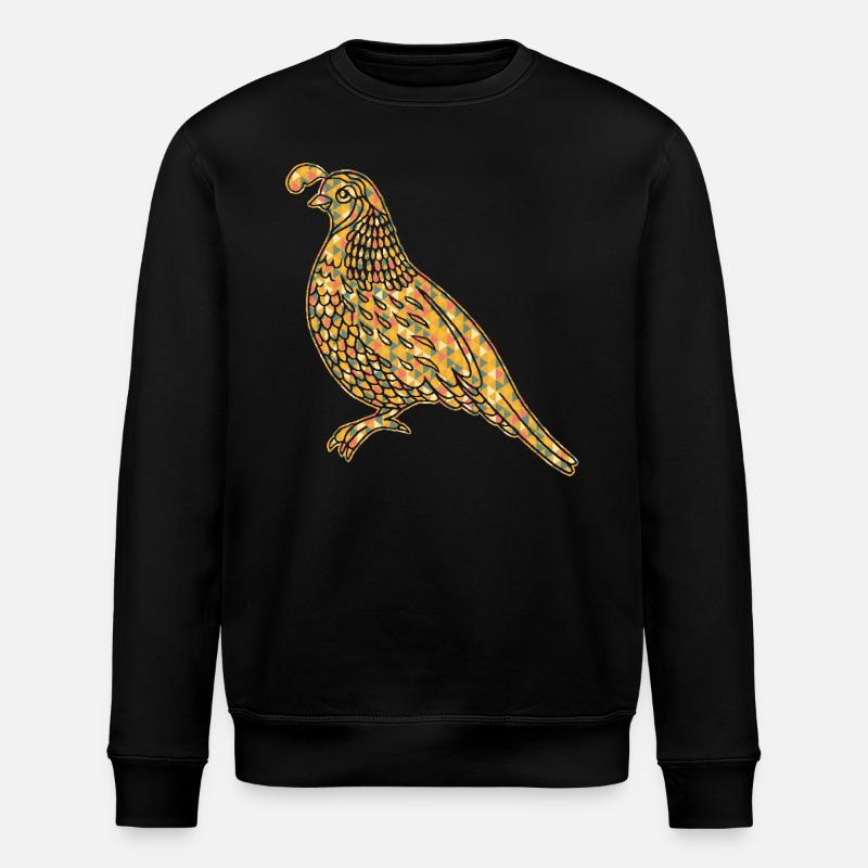 Quail Geometric - Stanley/Stella ROLLER Unisex Organic Sweatshirt - black