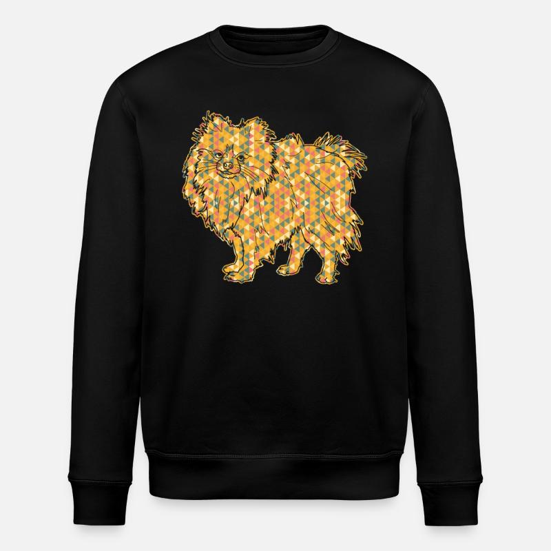 Pomeranian Geometric Tee - Stanley/Stella ROLLER Unisex Organic Sweatshirt - black