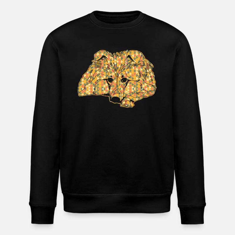 Shetland Sheepdog Geometric - Stanley/Stella ROLLER Unisex Organic Sweatshirt - black