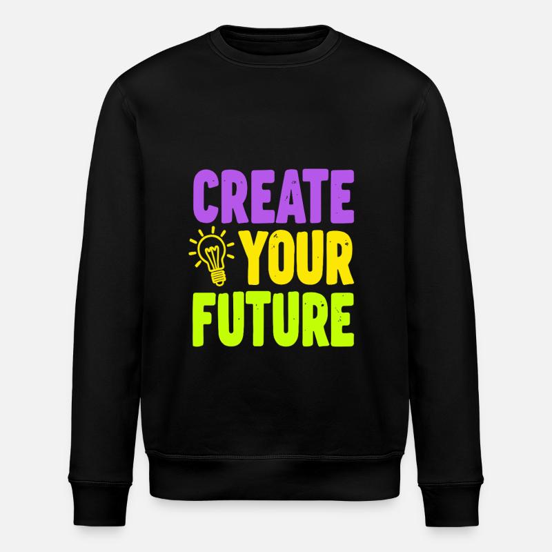 Create Your Future Light Bulb - Stanley/Stella ROLLER Unisex Organic Sweatshirt - black