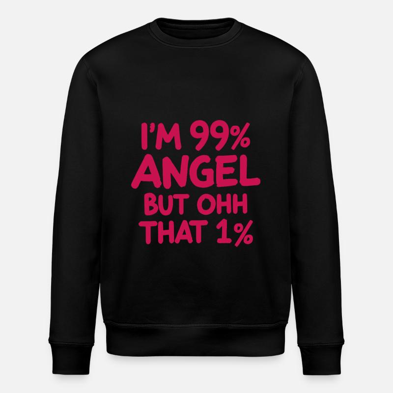 Engel Engelchen Prozent Spruch - Stanley/Stella Unisex Bio-Sweatshirt ROLLER - Schwarz