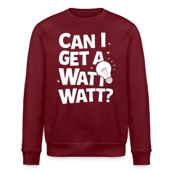 Electrician Electronics Technician Craftsman Profession Saying - Stanley/Stella ROLLER Unisex Organic Sweatshirt - burgundy - Front - Nik (191cm)