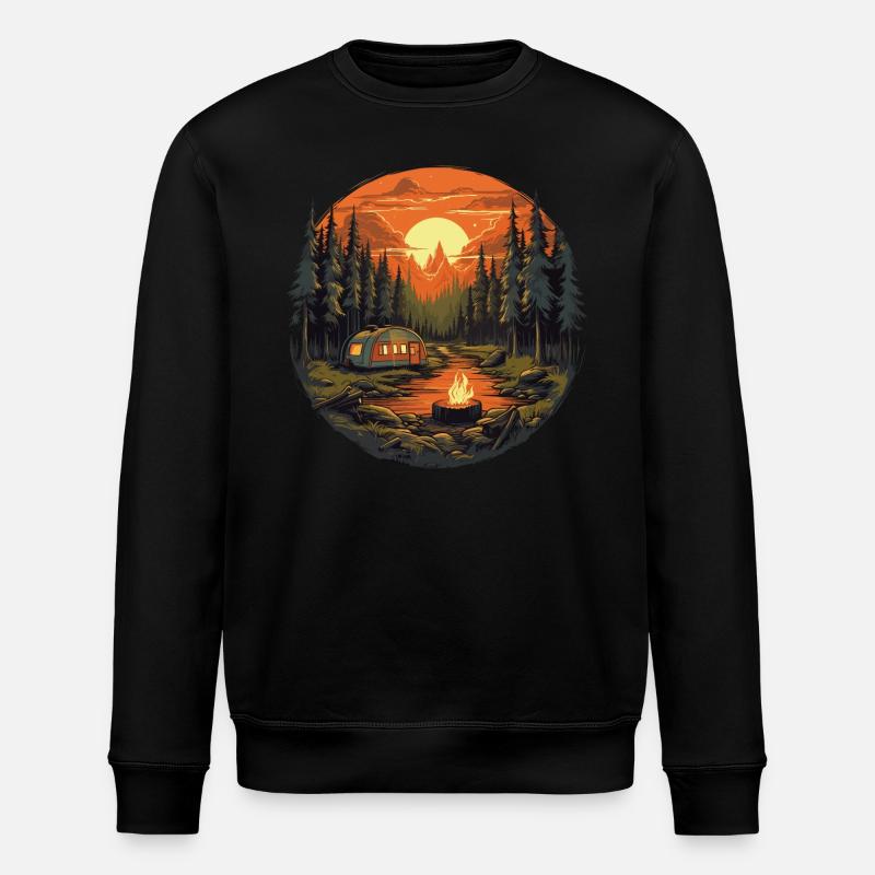 Cozy Campfire - Stanley/Stella Unisex Bio-Sweatshirt ROLLER - Schwarz