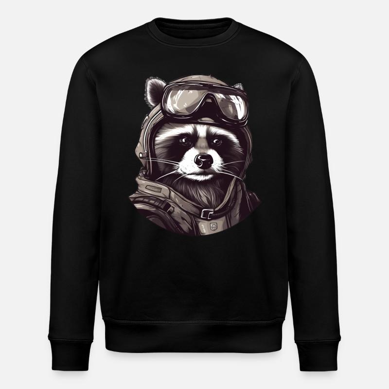 Pilote de raton laveur - Sweat bio ROLLER Stanley/Stella Unisexe - noir