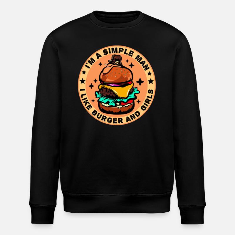 Burger Cheeseburger love - homme simple - Sweat bio ROLLER Stanley/Stella Unisexe - noir
