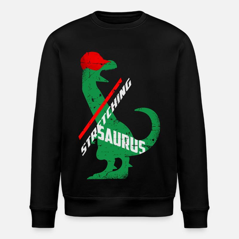Stretching Dino - Stanley/Stella ROLLER Unisex Organic Sweatshirt - black