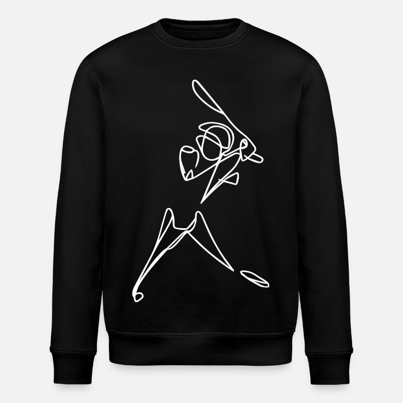 Cricketer Drawing - Stanley/Stella ROLLER Unisex Organic Sweatshirt - black