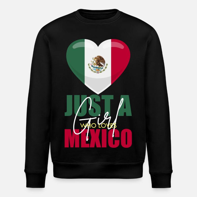 Mexiko Herz Flagge Liebe - Stanley/Stella Unisex Bio-Sweatshirt ROLLER - Schwarz