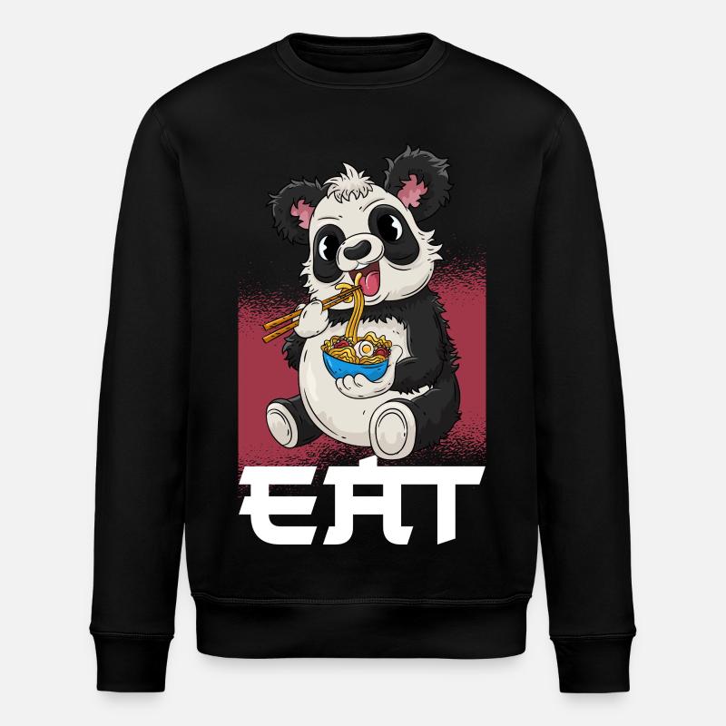 Panda Ramen Japanisch Essen - Stanley/Stella Unisex Bio-Sweatshirt ROLLER - Schwarz