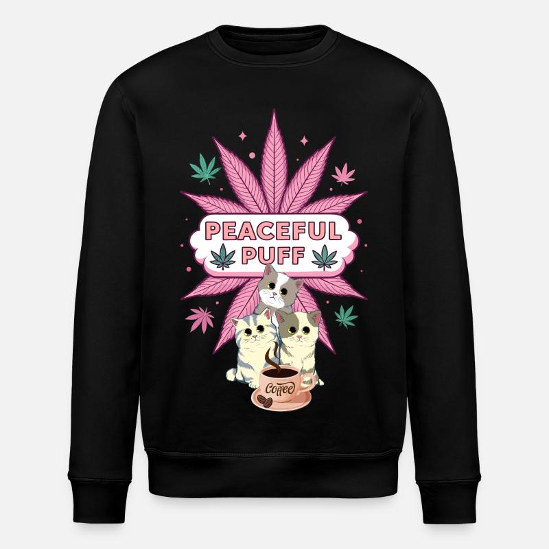 Peaceful Puff C&C - Stanley/Stella ROLLER Unisex Organic Sweatshirt - black