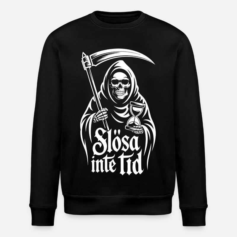 Dødsengelens Ur – Spild ikke tid - Stanley/Stella økologisk unisex-sweatshirt ROLLER - sort