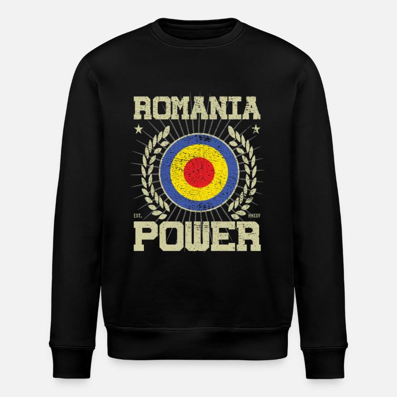 Cooles Rumänien Design - Stanley/Stella Unisex Bio-Sweatshirt ROLLER - Schwarz