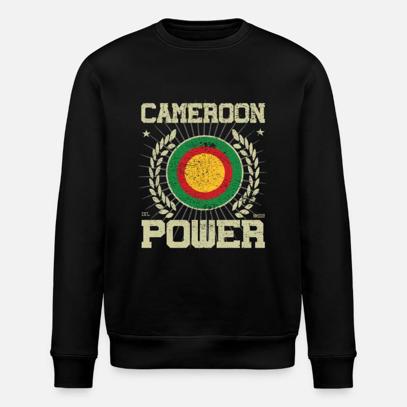 Cool Cameroon, Design - Stanley/Stella ROLLER Unisex Organic Sweatshirt - black