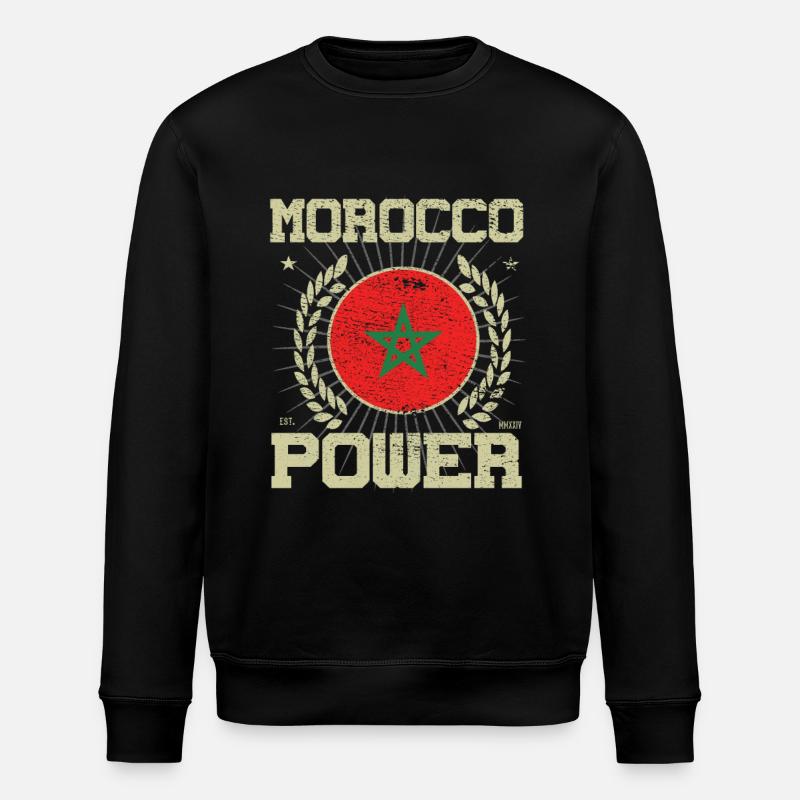 Cooles Marokko Design - Stanley/Stella Unisex Bio-Sweatshirt ROLLER - Schwarz