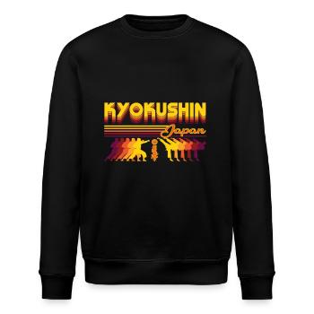 Conception de karaté Kyokushin dans le style rétro japonais - Sweat bio ROLLER Stanley/Stella Unisexe - noir - Devant - Nik (191cm)