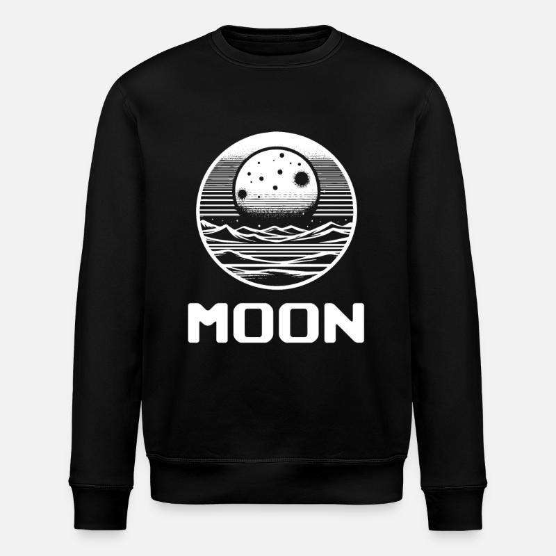 Romantisches schlichtes Mond Design - Stanley/Stella Unisex Bio-Sweatshirt ROLLER - Schwarz