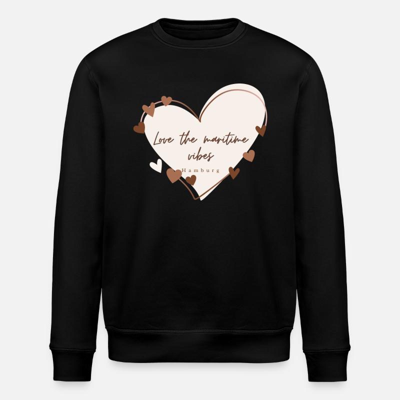 J’aime avec cœur Hambourg - Sweat bio ROLLER Stanley/Stella Unisexe - noir