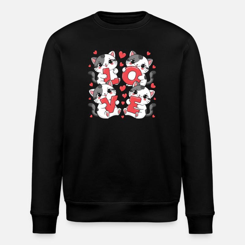 LOVE Cats - Stanley/Stella Unisex Bio-Sweatshirt ROLLER - Schwarz