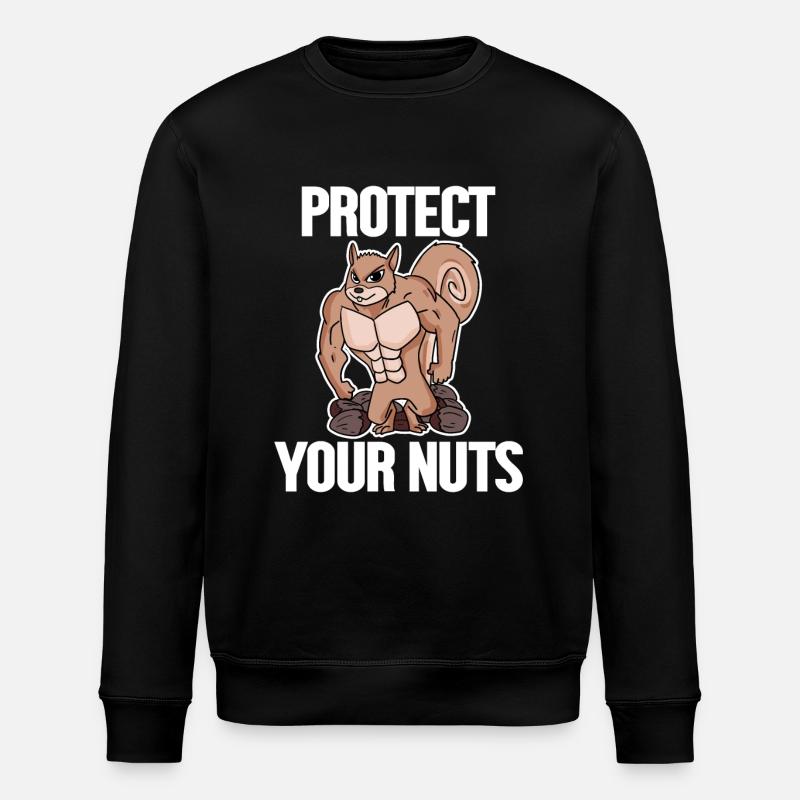 Funny squirrel gift - Stanley/Stella ROLLER Unisex Organic Sweatshirt - black