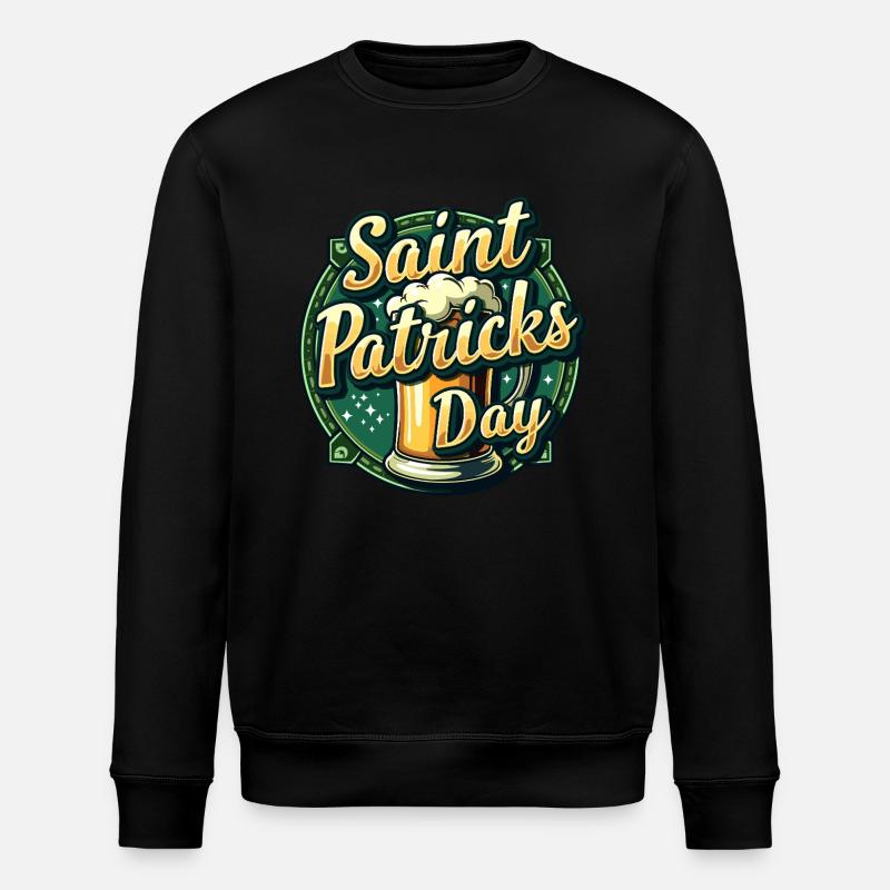 Saint Patrick's Day Beer - Stanley/Stella ROLLER Unisex Organic Sweatshirt - black