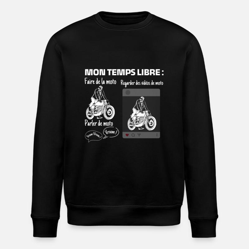 Mon temps libre : 100% moto - Sweat bio ROLLER Stanley/Stella Unisexe - noir