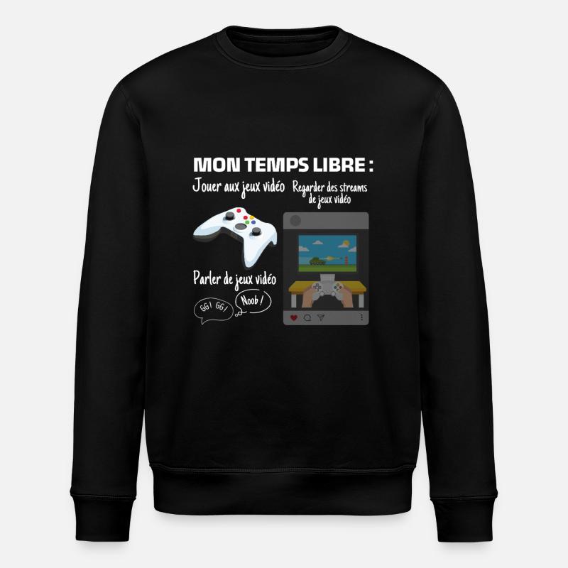 Meine Freizeit: 100% Gaming - Stanley/Stella Unisex Bio-Sweatshirt ROLLER - Schwarz
