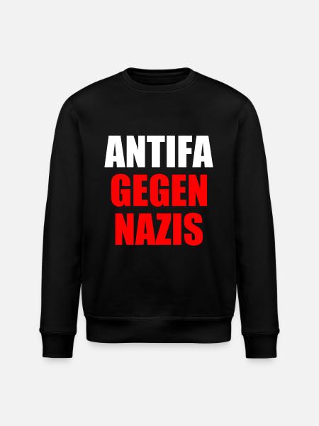 Antifa against nazis - Stanley/Stella ROLLER Unisex Organic Sweatshirt - black