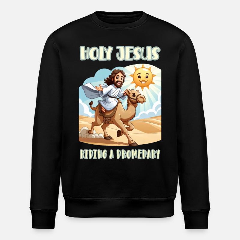 Święty Jezus jadący na dromaderze - Ekologiczna bluza typu unisex Stanley/Stella ROLLER - czarny