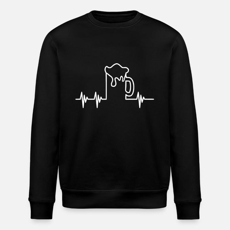 Bière heartbeat blanc - Sweat bio ROLLER Stanley/Stella Unisexe - noir