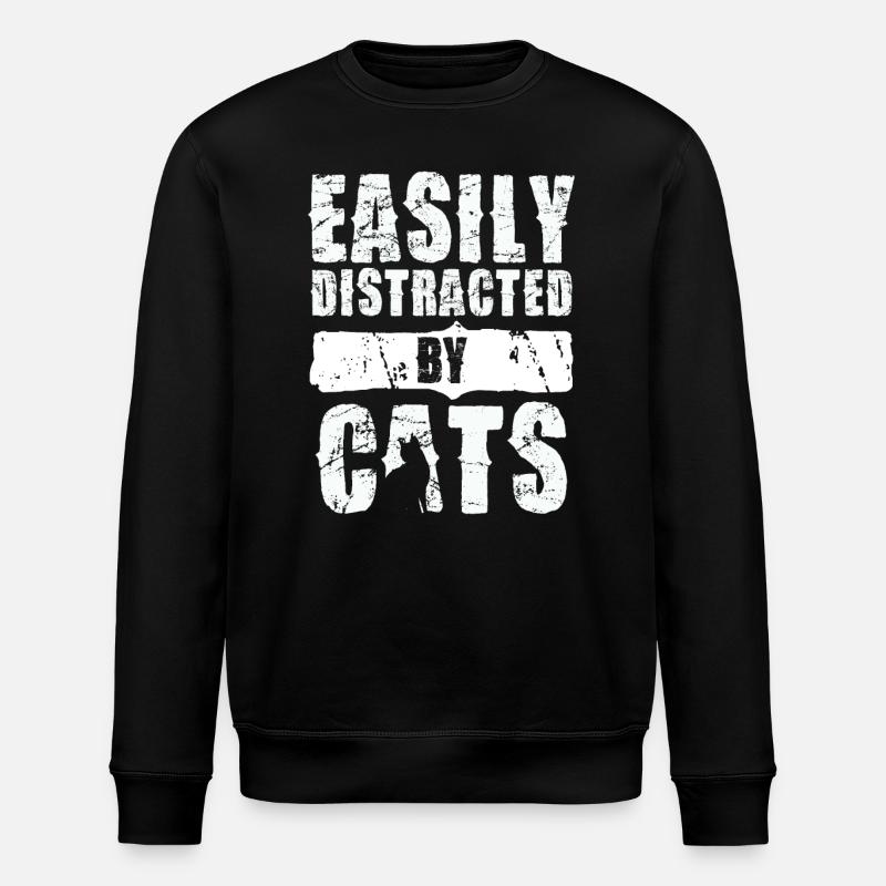Facilement distrait par les chats - Sweat bio ROLLER Stanley/Stella Unisexe - noir