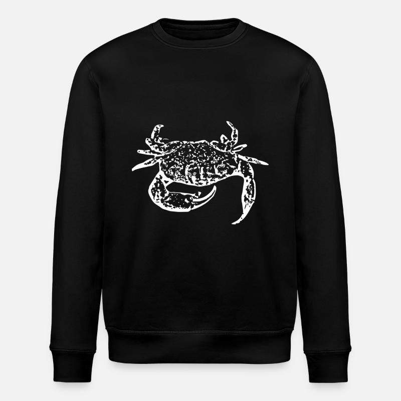 Crab white - Stanley/Stella ROLLER Unisex Organic Sweatshirt - black