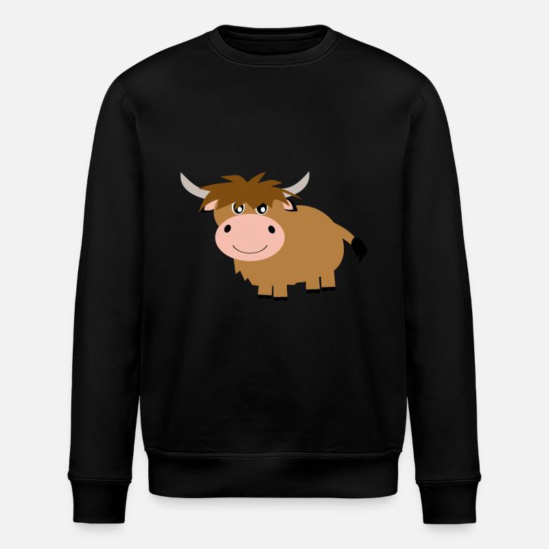 Schottisches Hochlandrind - Stanley/Stella Unisex Bio-Sweatshirt ROLLER - Schwarz