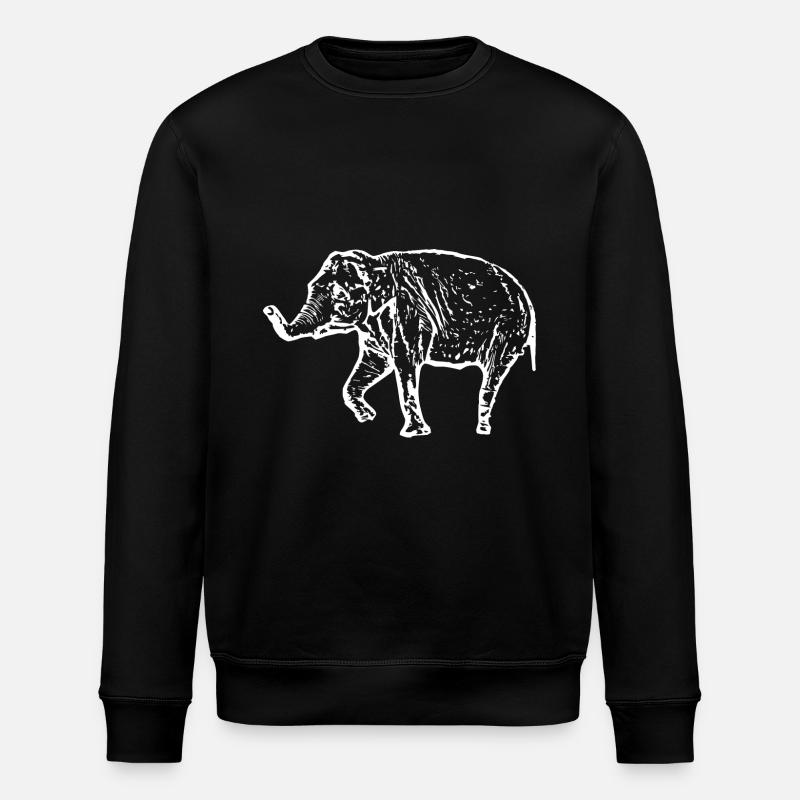 Elefant weiß - Stanley/Stella Unisex Bio-Sweatshirt ROLLER - Schwarz