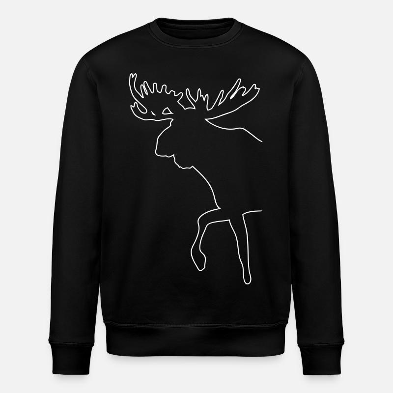 Elch - Moose - Stanley/Stella Unisex Bio-Sweatshirt ROLLER - Schwarz