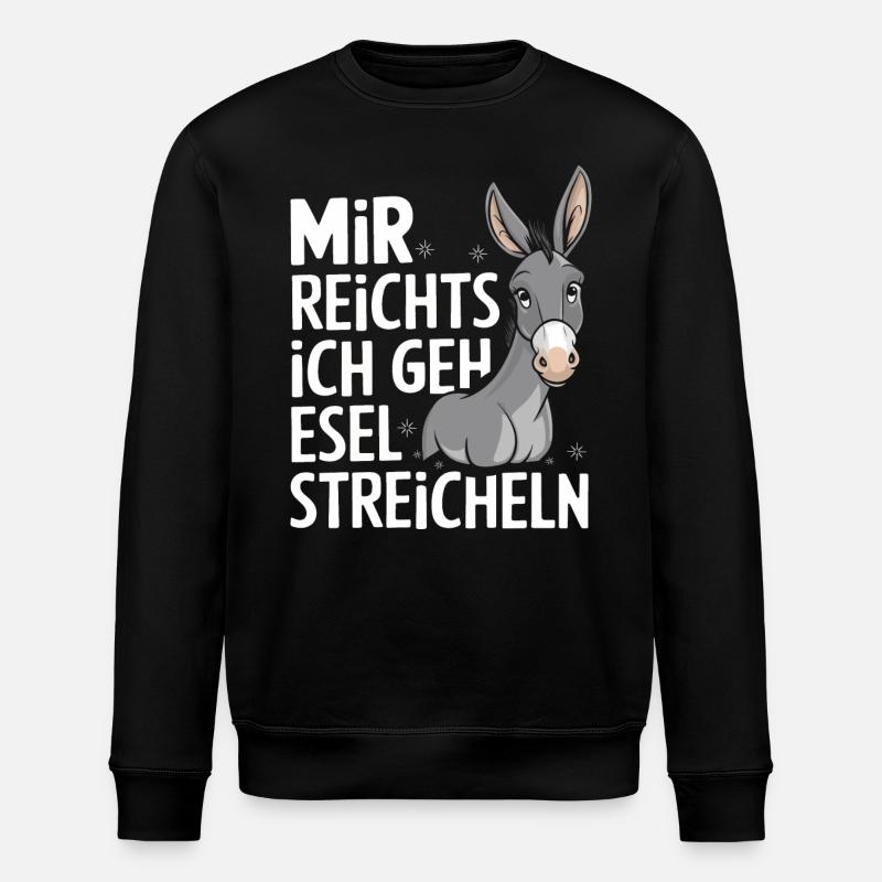 Esel Eselchen Maultier Muli - Stanley/Stella Unisex Bio-Sweatshirt ROLLER - Schwarz