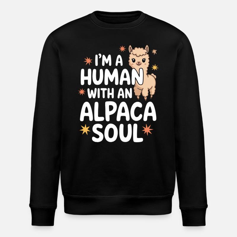 Alpaca Llama - Stanley/Stella ROLLER Unisex Organic Sweatshirt - black