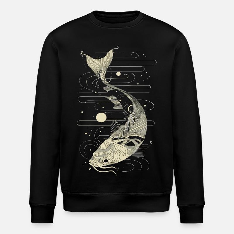 Fish Graphic - Stanley/Stella ROLLER Unisex Organic Sweatshirt - black