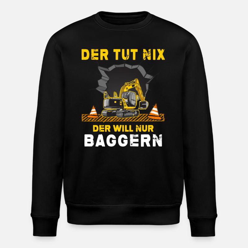 bagger baggerfahrer Baggerschaufel Baustelle - Stanley/Stella Unisex Bio-Sweatshirt ROLLER - Schwarz